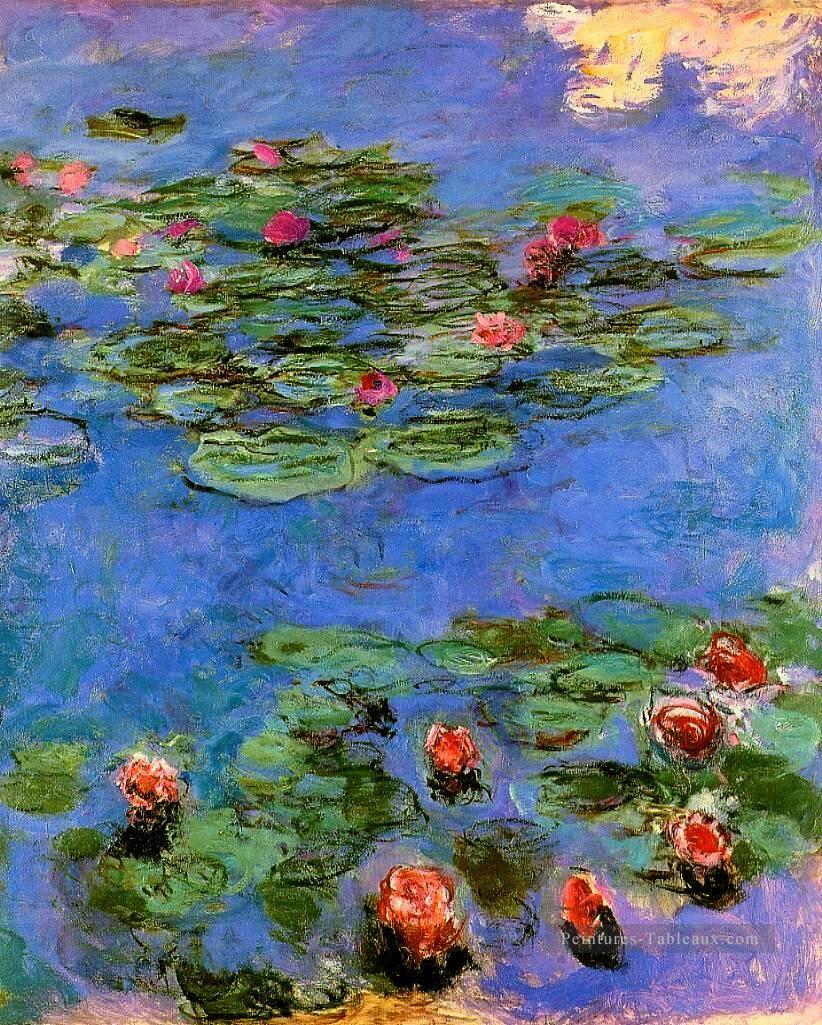 Nénuphars rouges Claude Monet Fleurs impressionnistes Peintures à l'huile
